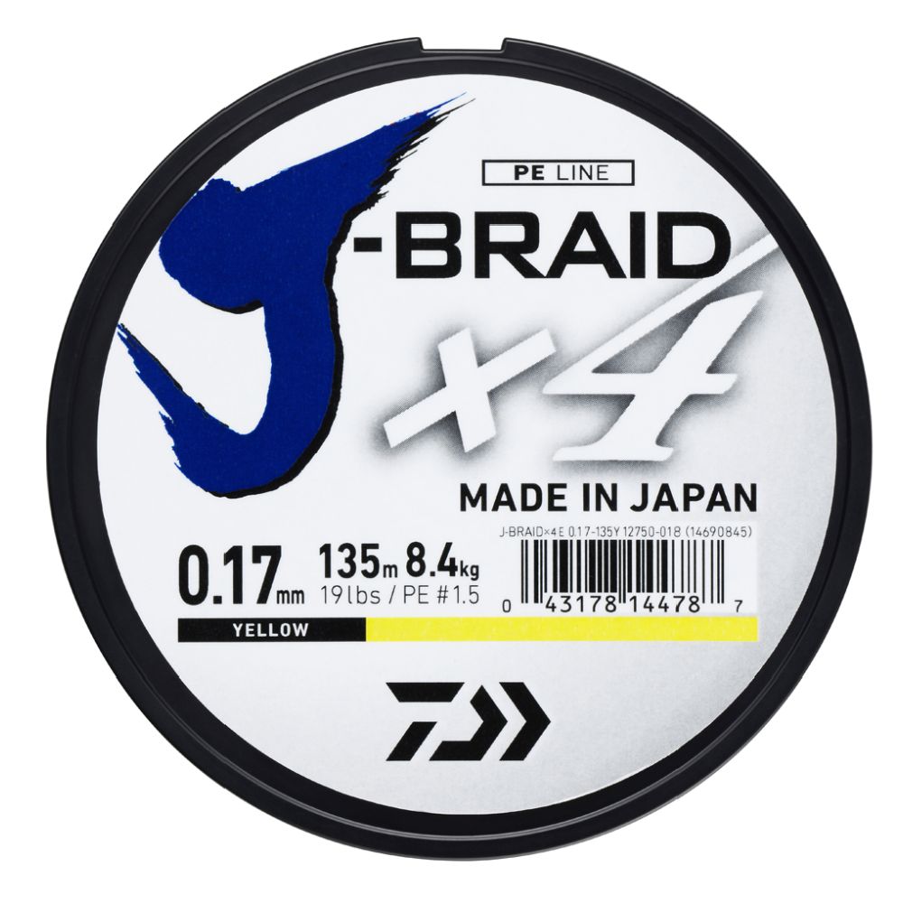 Daiwa J-Braid X4 flätlina gul