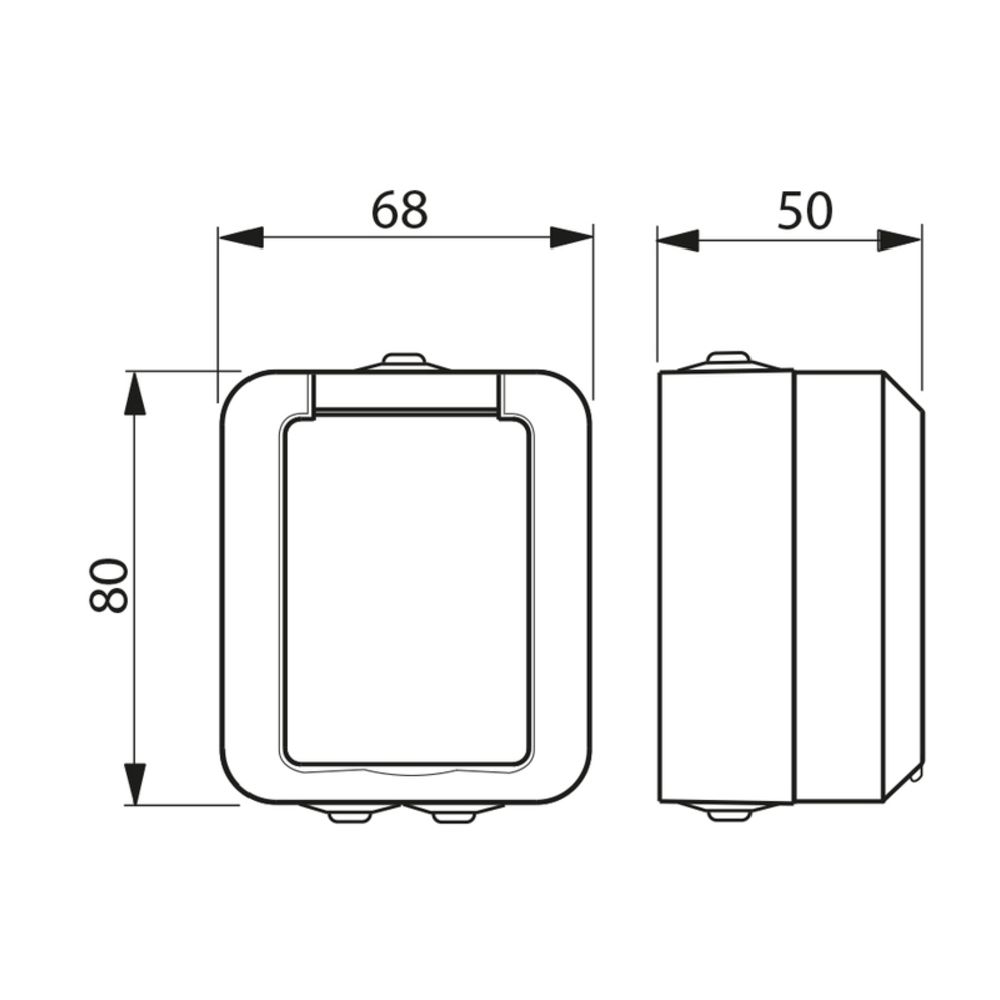 ABB Kosti 1-osaline pistikupesa, IP44, valge