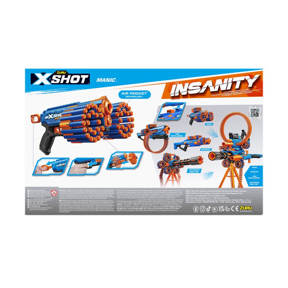 X-Shot Insanity Manic Blaster leikkiase ja 24 ammusta