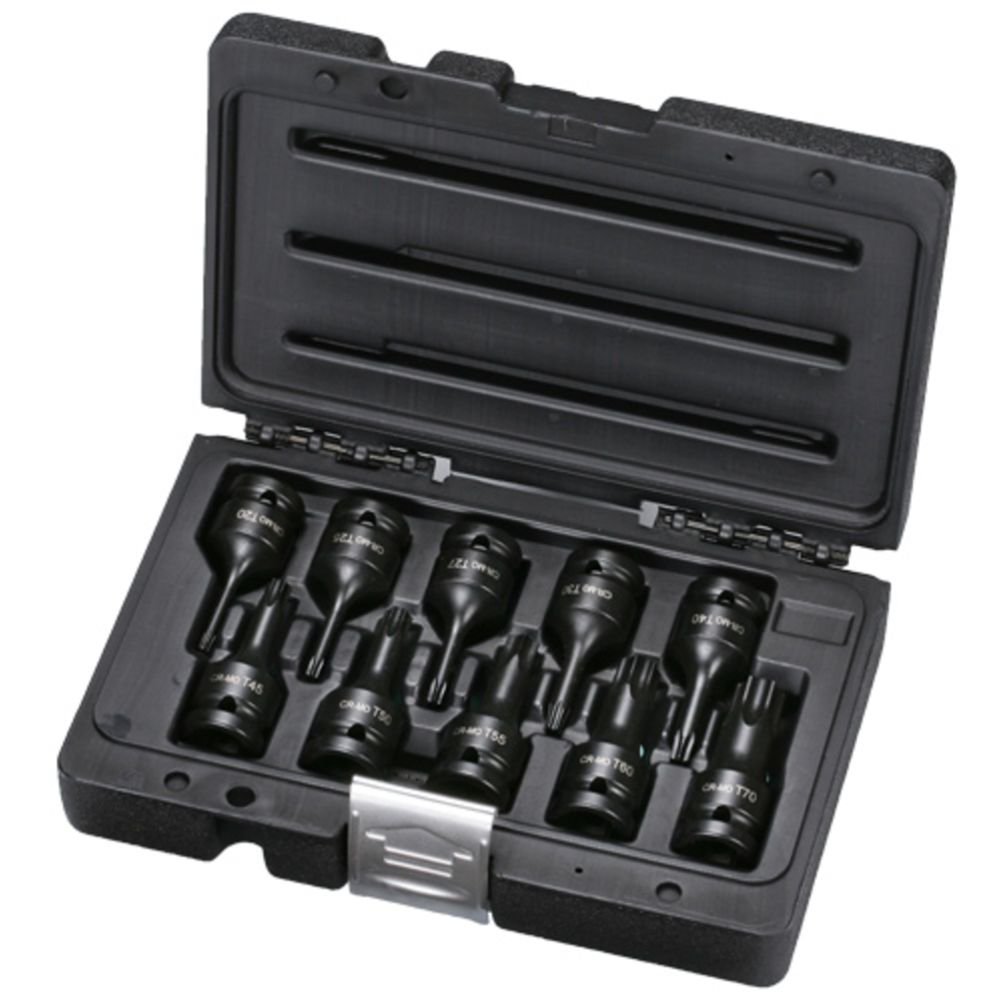 MTX Tools Torx-jõupadrunid T20-T70 1/2" 10 osa