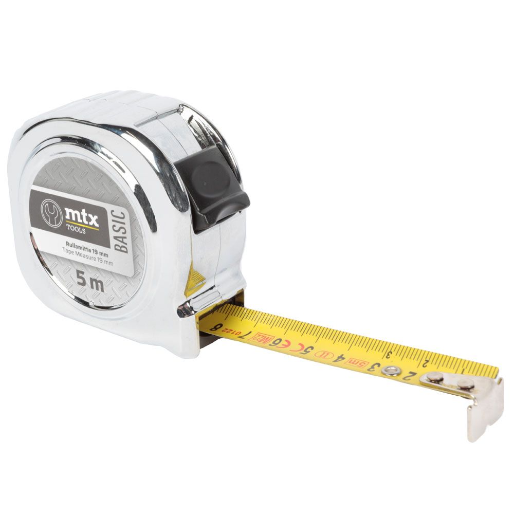 MTX Tools Basic mõõdulint kroomitud korpuses 19 mm 5 m