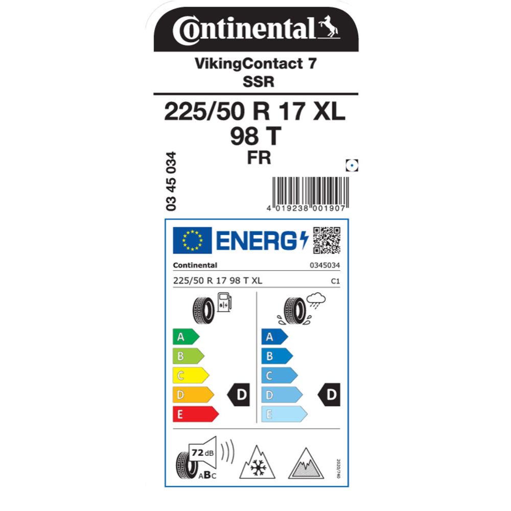 Continental VikingContact 7 225/50 R 17 98T XL FR SSR kitkarengas