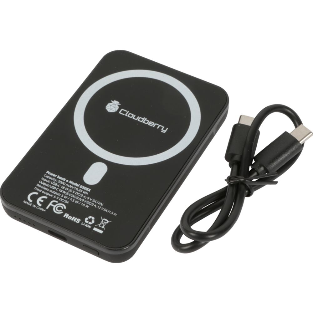 Cloudberry powerbank magnetisk trådlös 5000 mAh
