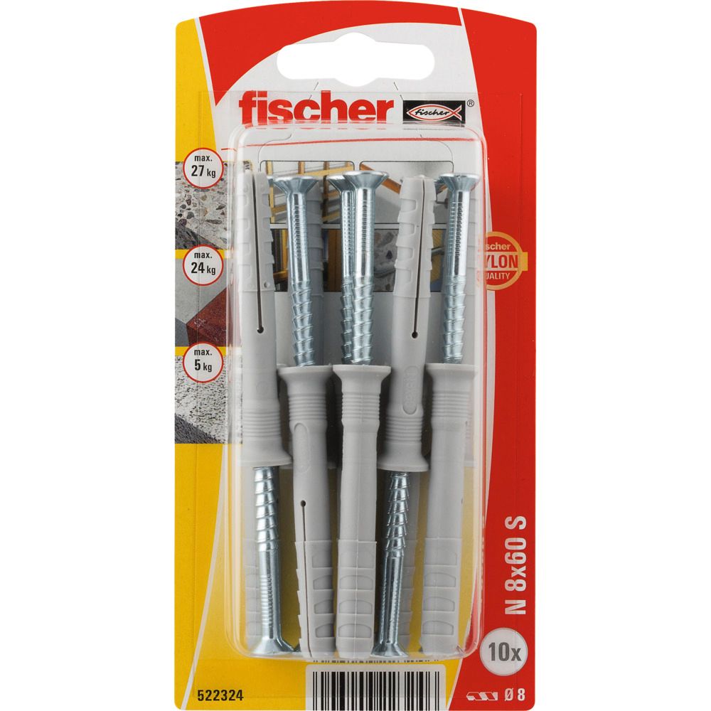 Fischer spikplugg 8 x 60 mm 10 st.