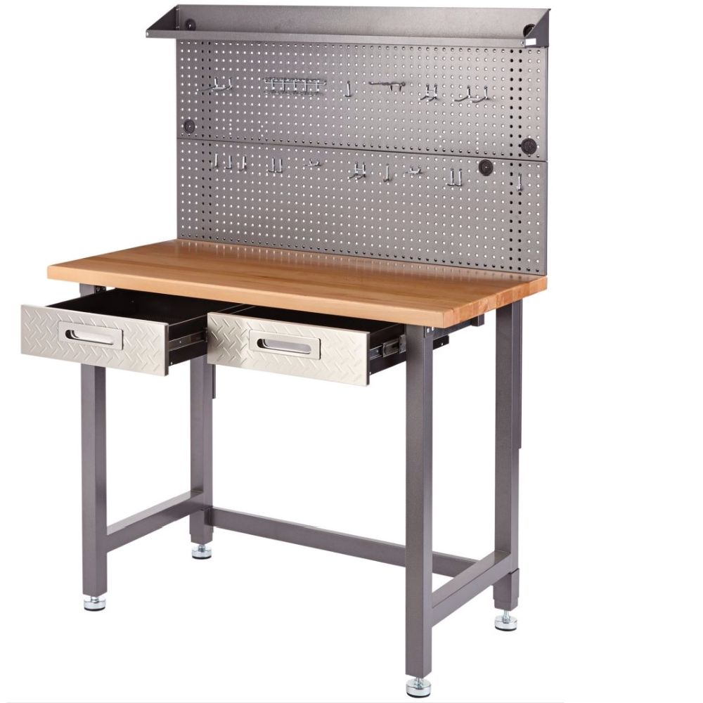 Mastercraft verkstadsbänk med två draglådor 122 x 62 cm