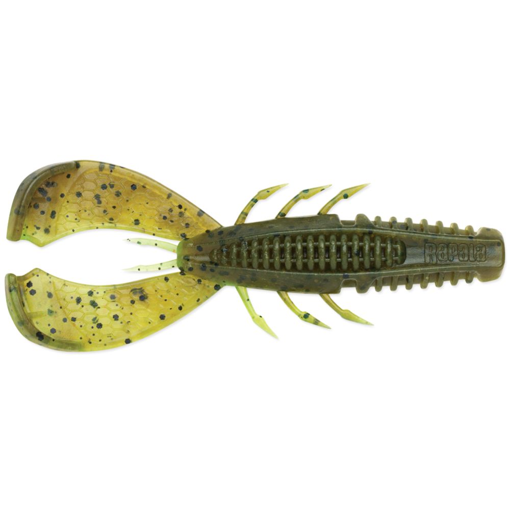 Rapala CrushCity Cleanup Craw vähijigi, 9 cm, 8 g, Green Pumpkin Chartreuse, 2 tk