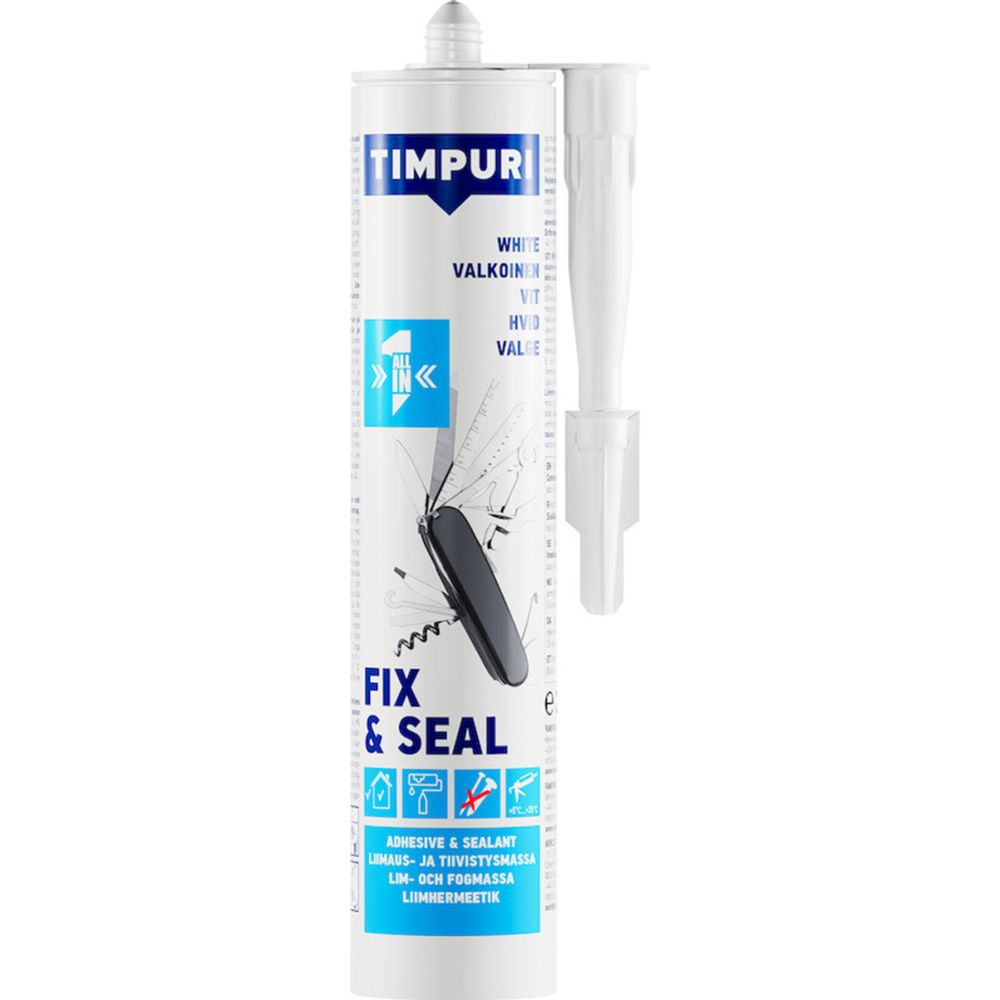 Timpuri Fix & Seal liima- ja tiivistysmassa 290 ml valkoinen