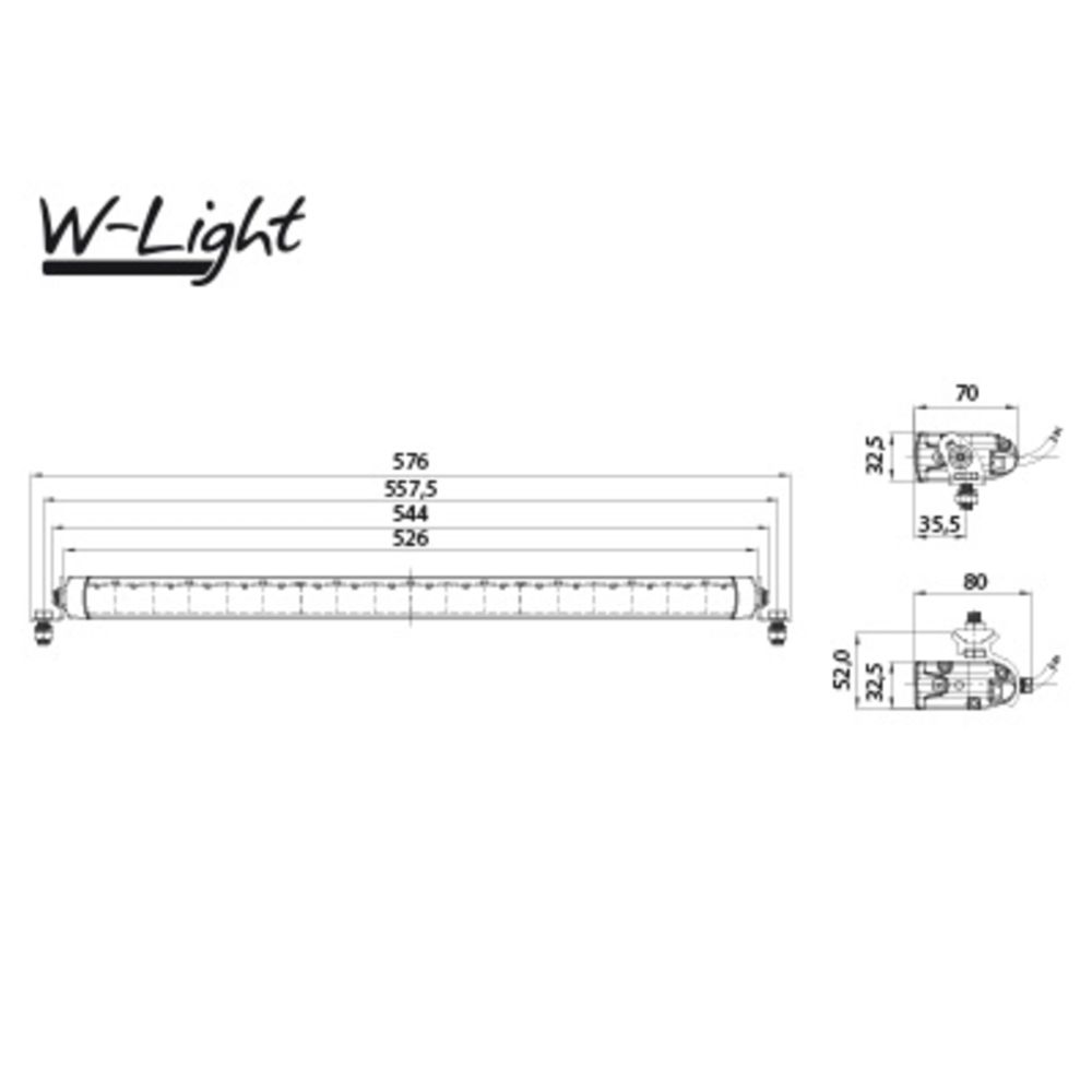 W-Light Impulse II LED-kaukovalo 20" 90 W Ref.37,5