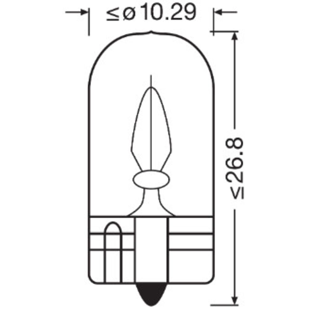 Osram Lasikantapolttimopari 12V 3W W3W (T10)