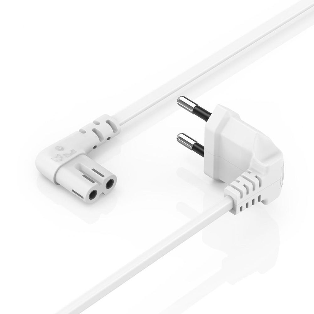 Hama virtajohto 90 asteen kulmalla 2-pin Euro plug 1.5 m