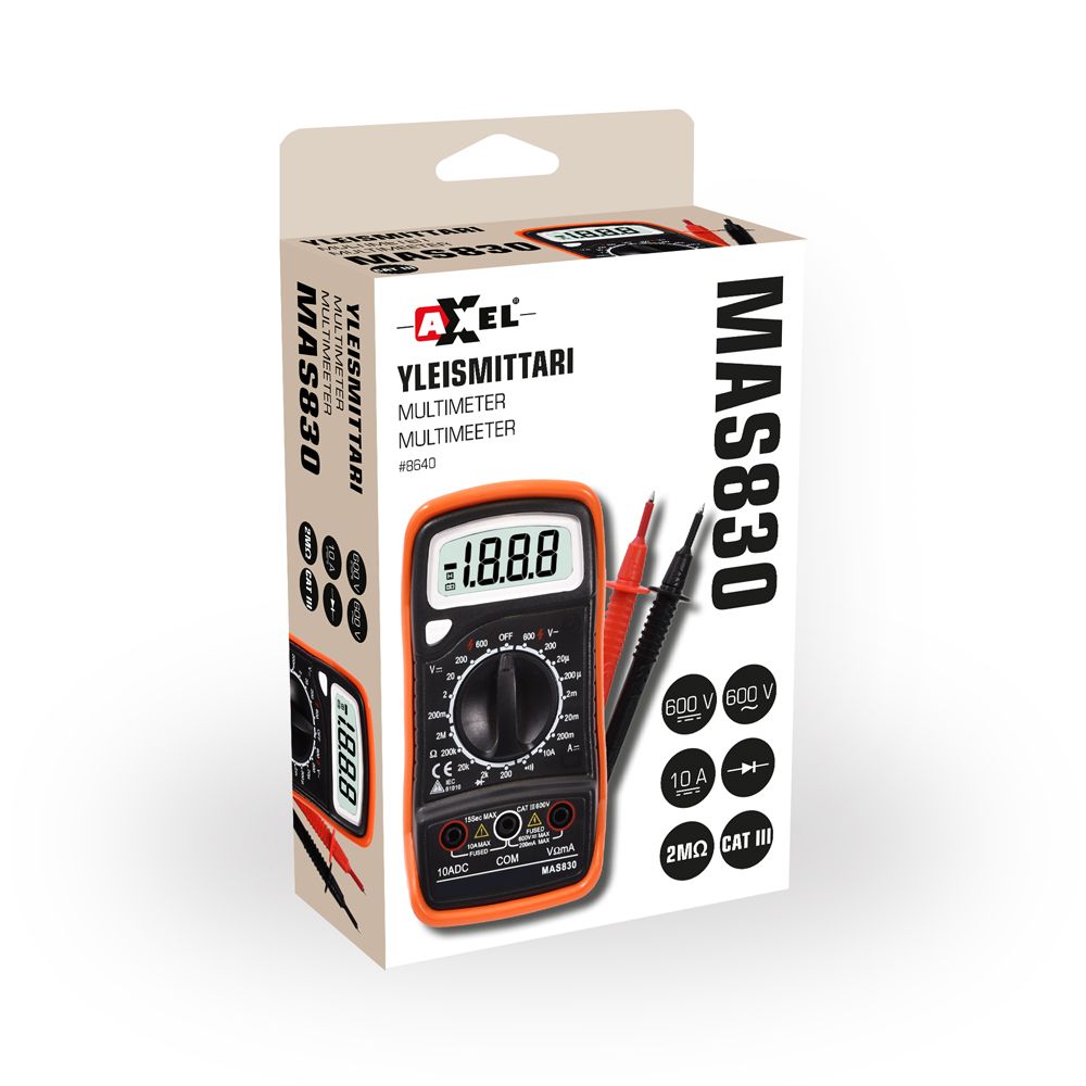 Axxel digital multimeter MAS830B CAT III 600V