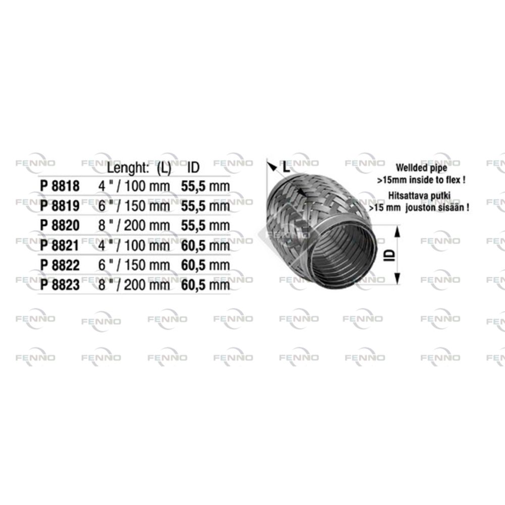 Joustoliitin 60,5x150mm interlock