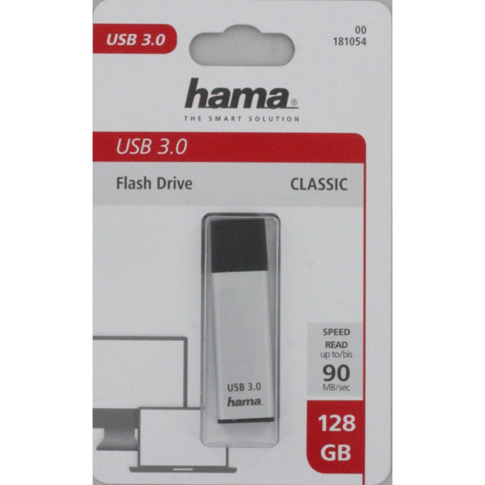 Hama Classic muistitikku USB 128GB USB 3.0, 90MB/s, hopea