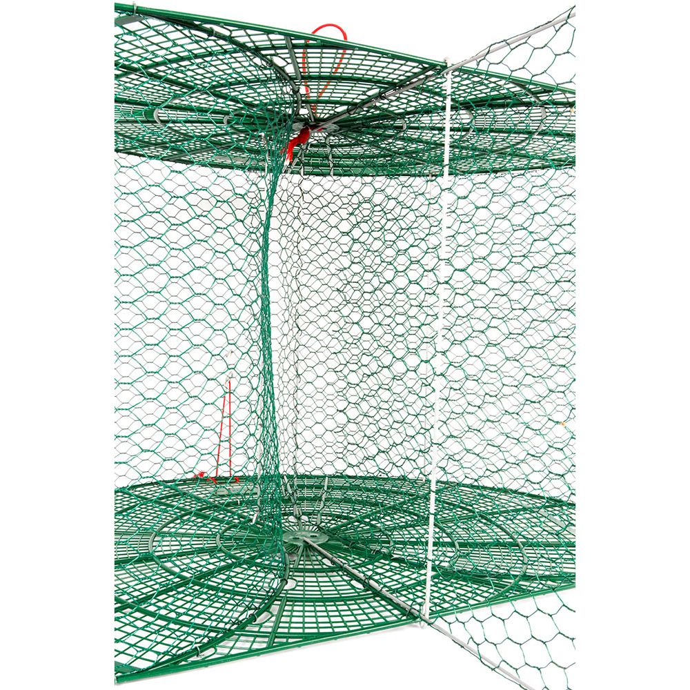 Fishnet mjärde med en ingång, vinylbelagd grön