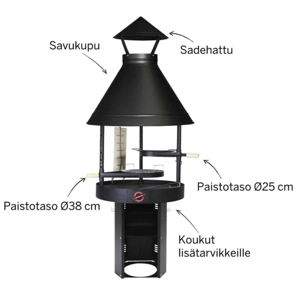 Eldstad 80 hög modell, svart