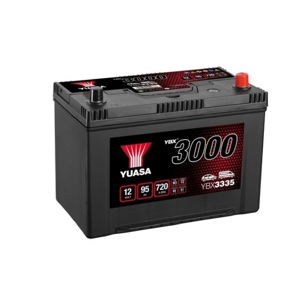 Yuasa YBX3335 95Ah / 720A akku P303 x L174 x K222 -+