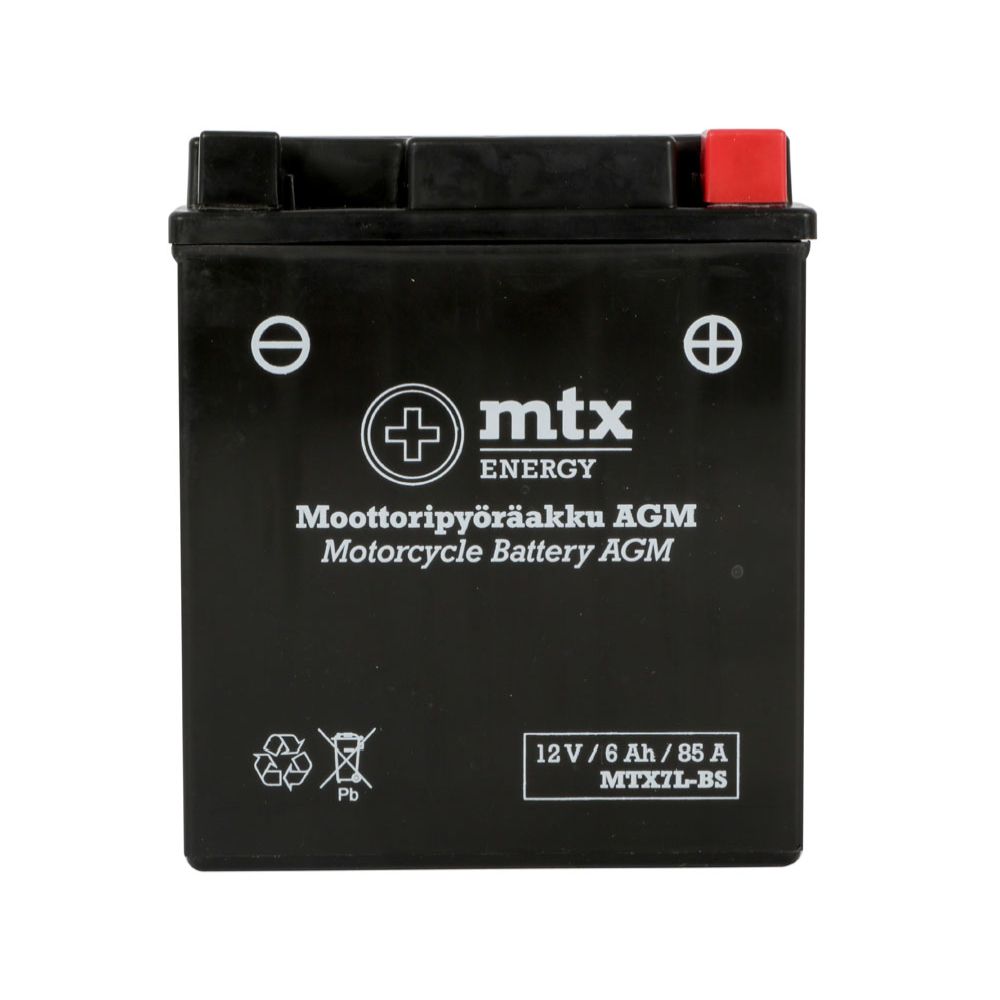 MTX Energy AGM-aku 12 V 6 Ah "MTX7L-BS" (P113 x L70 x K130 mm)