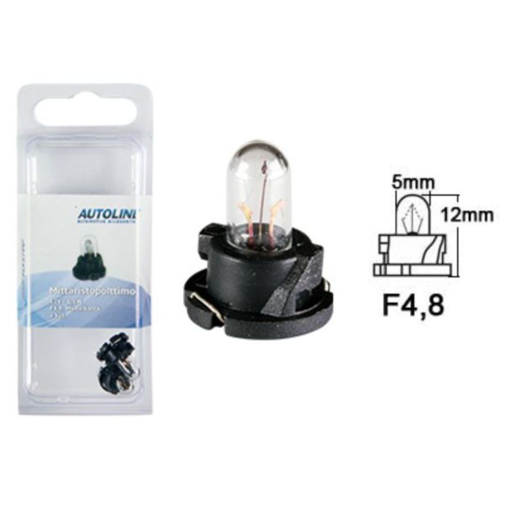 HRQ F4.8 plastsockellampa 12V/1,2W 2 st.
