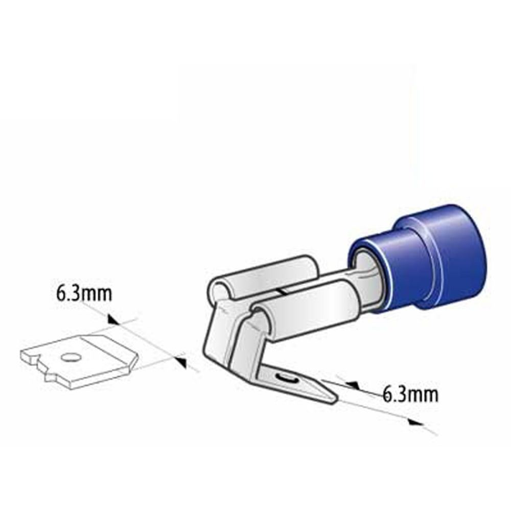 Juhtmeotsik, emane/isane, sinine, 50 tk