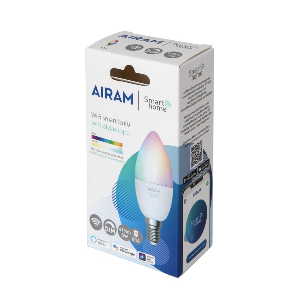 Airam SmartHome glödlampa RGB/vit 5 W E14 470 lm 2700–6500 K