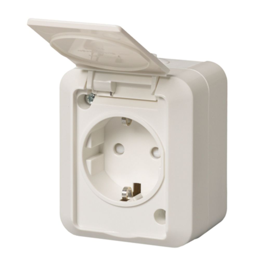 ABB Kosti 1-osaline pistikupesa, IP44, valge