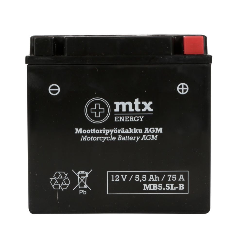 MTX Energy MC-batteri 12 V 5,5 Ah "MB5.5L-B " (135 x 60 x 130 mm)