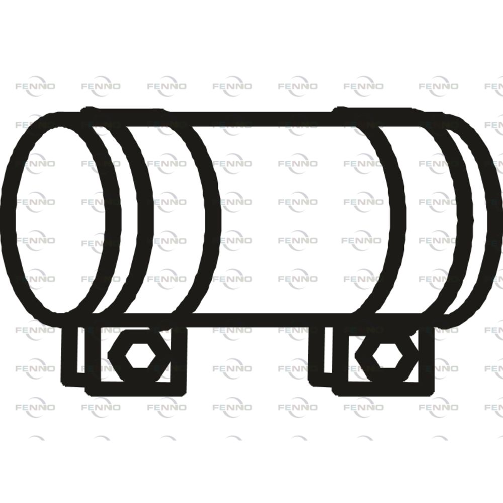 Väliholkki kiristimillä sisä-ø 43 mm pituus 90 mm