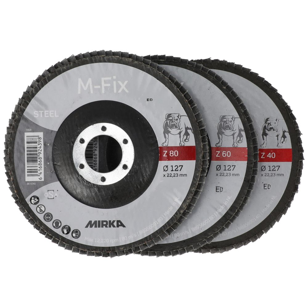 Mirk M-FIX lamellslipskiva 127 x 22 mm, ZIR-set 3 st.
