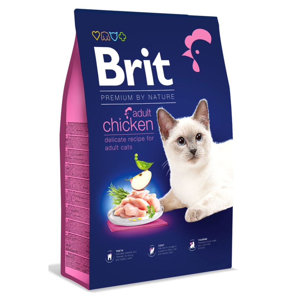 Brit Premium by Nature Kyckling för vuxna katter 8 kg