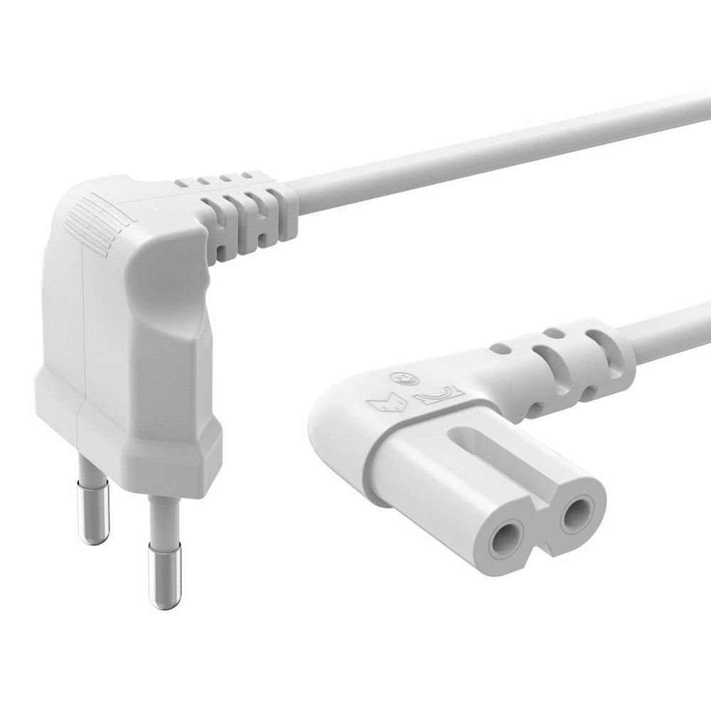 Hama virtajohto 90 asteen kulmalla 2-pin Euro plug 1.5 m
