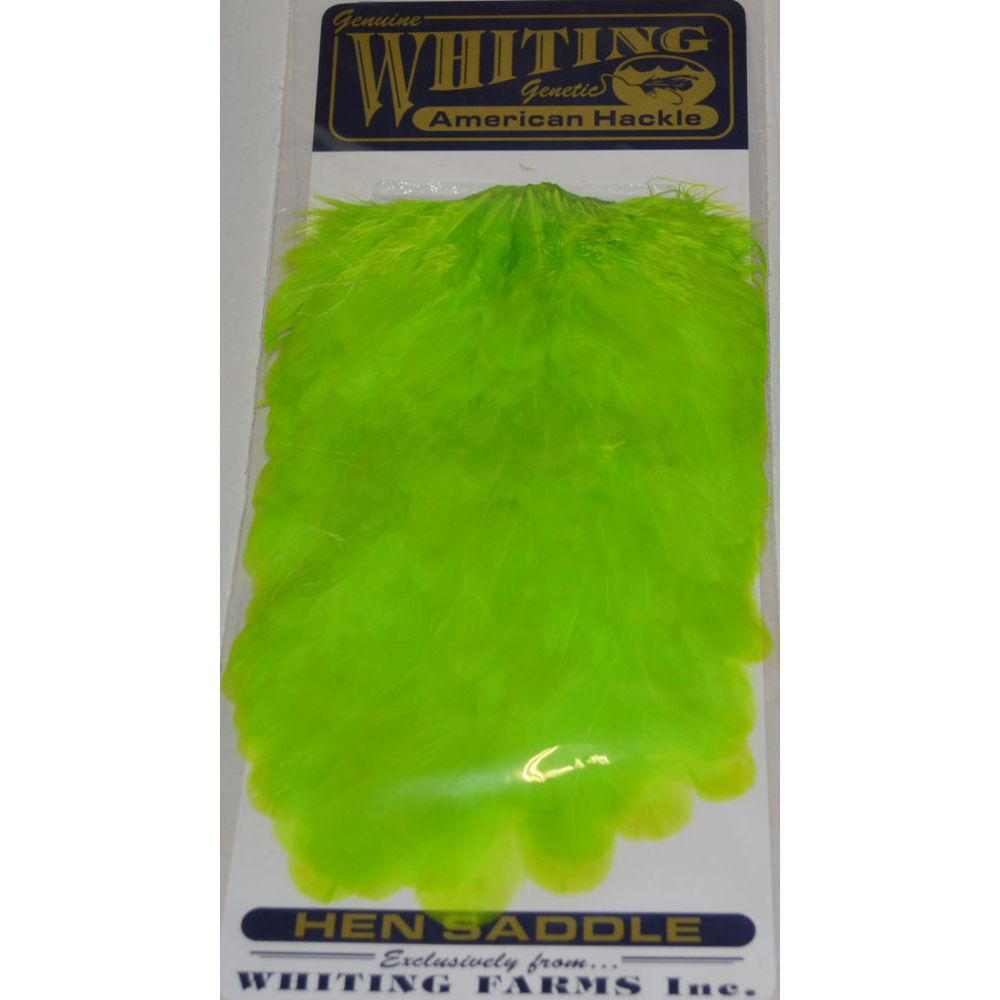 Whiting American Hen Saddle fl.green chartreuse