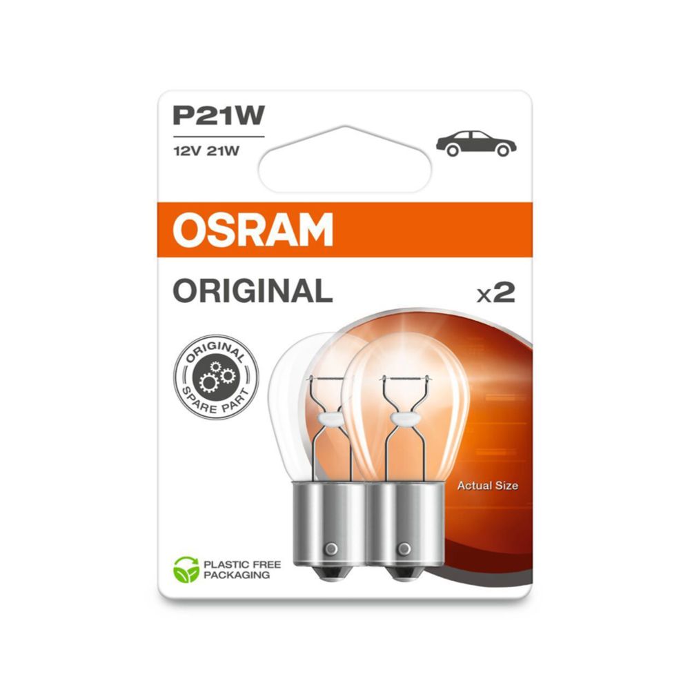 Osram BA15s-billampor 2-pack 12V 21W P21W
