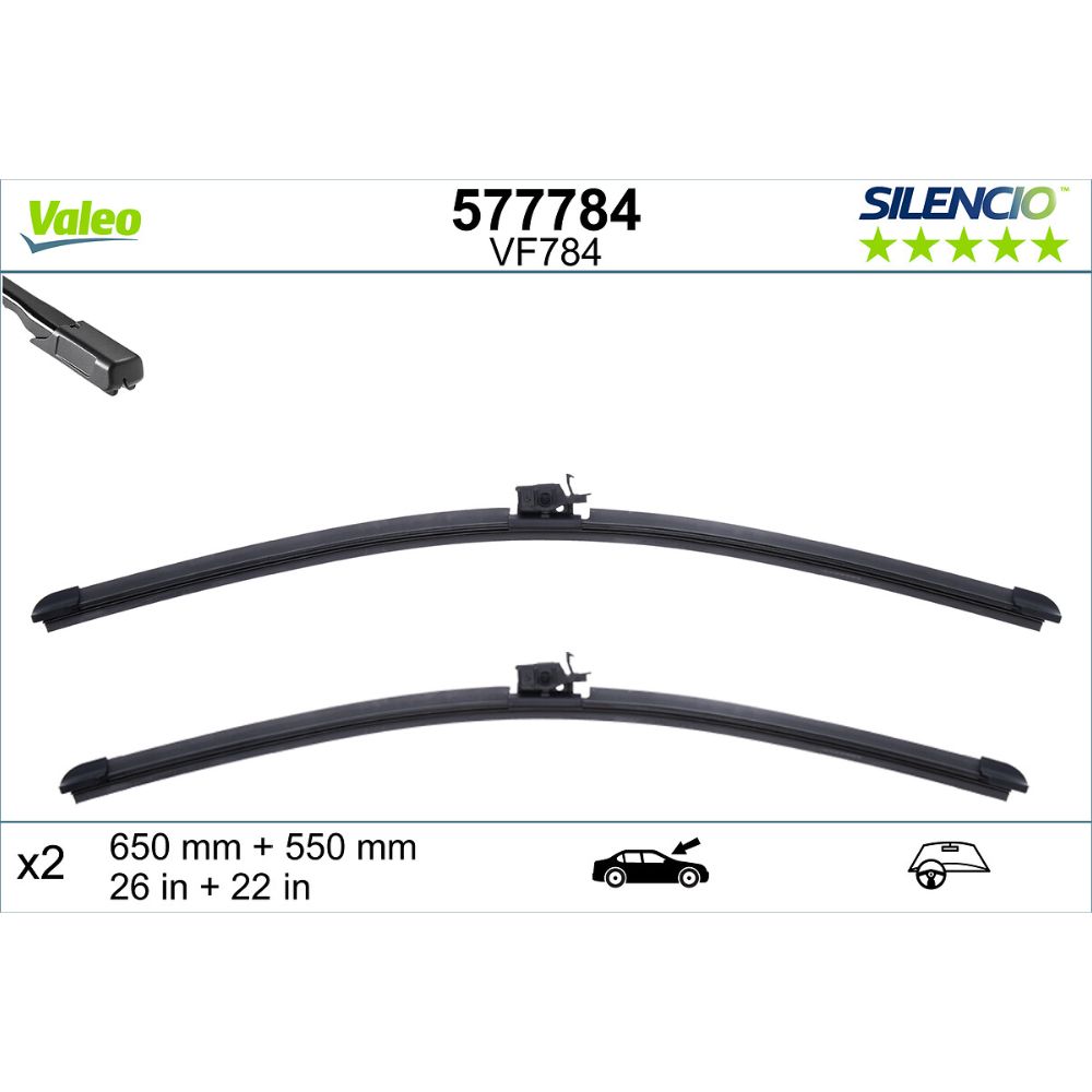 Valeo Silencio FB VF784 torkarblad 2 st. 65 + 55 cm
