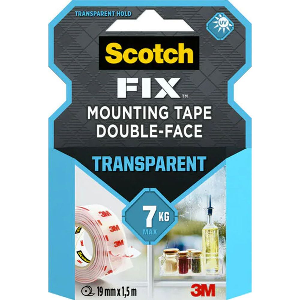 Scotch-Fix® Asennusteippi läpinäkyvä 19 mm x 5 m