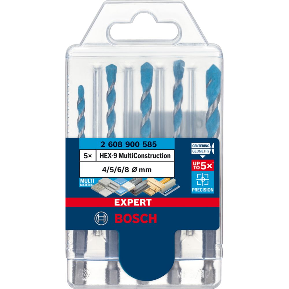 Bosch EXPERT HEX-9 MultiConstruction puuriterade komplekt 4/5/6/6/8 mm 5 tk