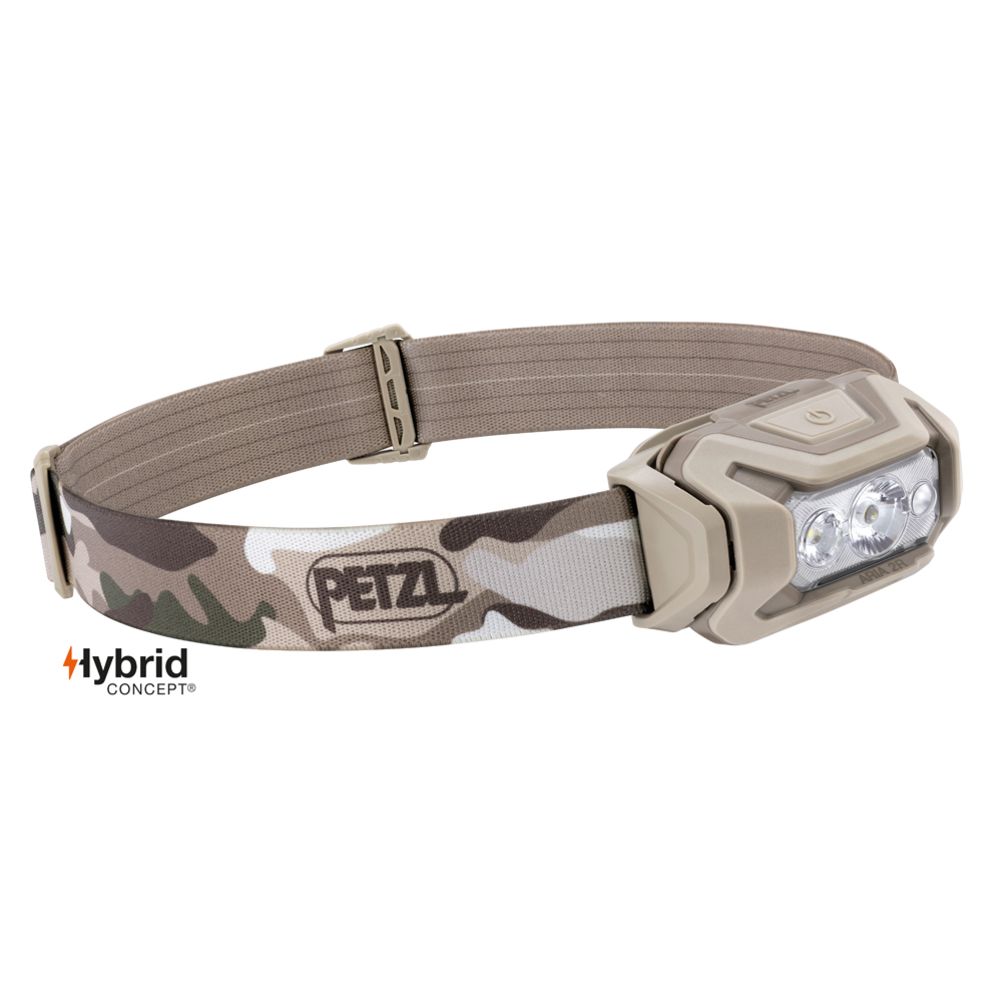 Petzl Aria 2R RGB otsavalaisin 450 lm camo + Core-akku