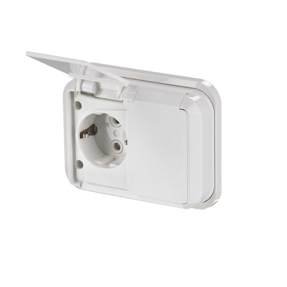 ABB Kosti pistikupesa süvistatav 2-osaline IP44, valge