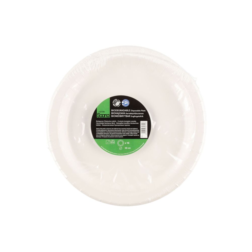Saana papperstallrik BBQ bio 26 cm 10 st.
