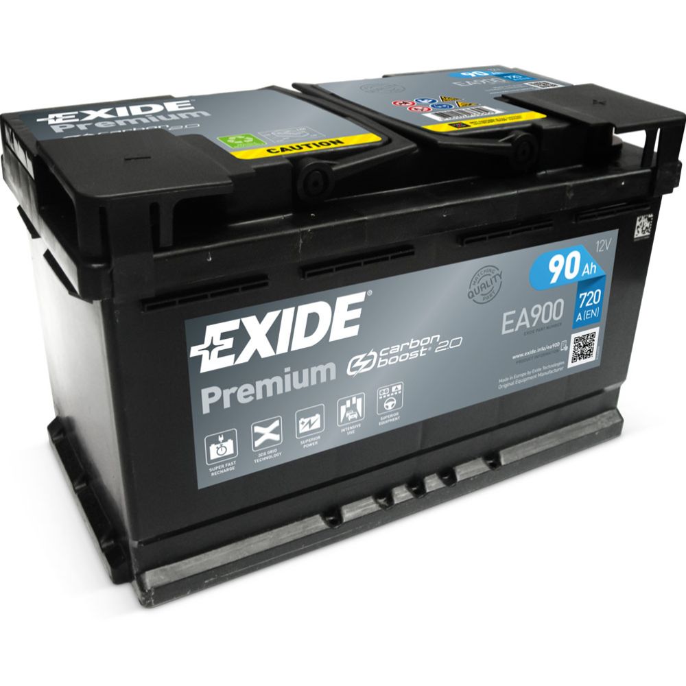 Exide EA900 90 Ah / 720 A akku P315 x L175 x K190 -+