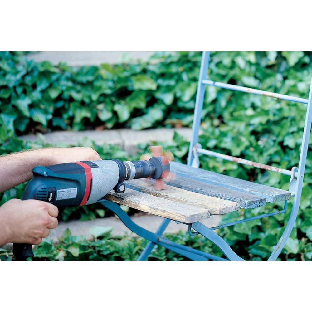 Wolfcraft® nylonskivborste med sexkantshuvud tofsmodell hård 100 x 20 mm