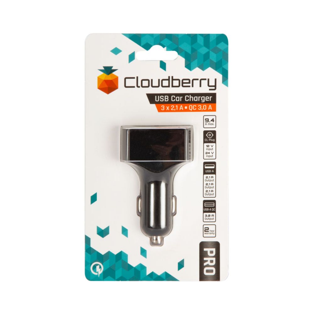Cloudberry 9,4 A autolaturi 3 x USB 2,1 A + QC 3.0 3 A