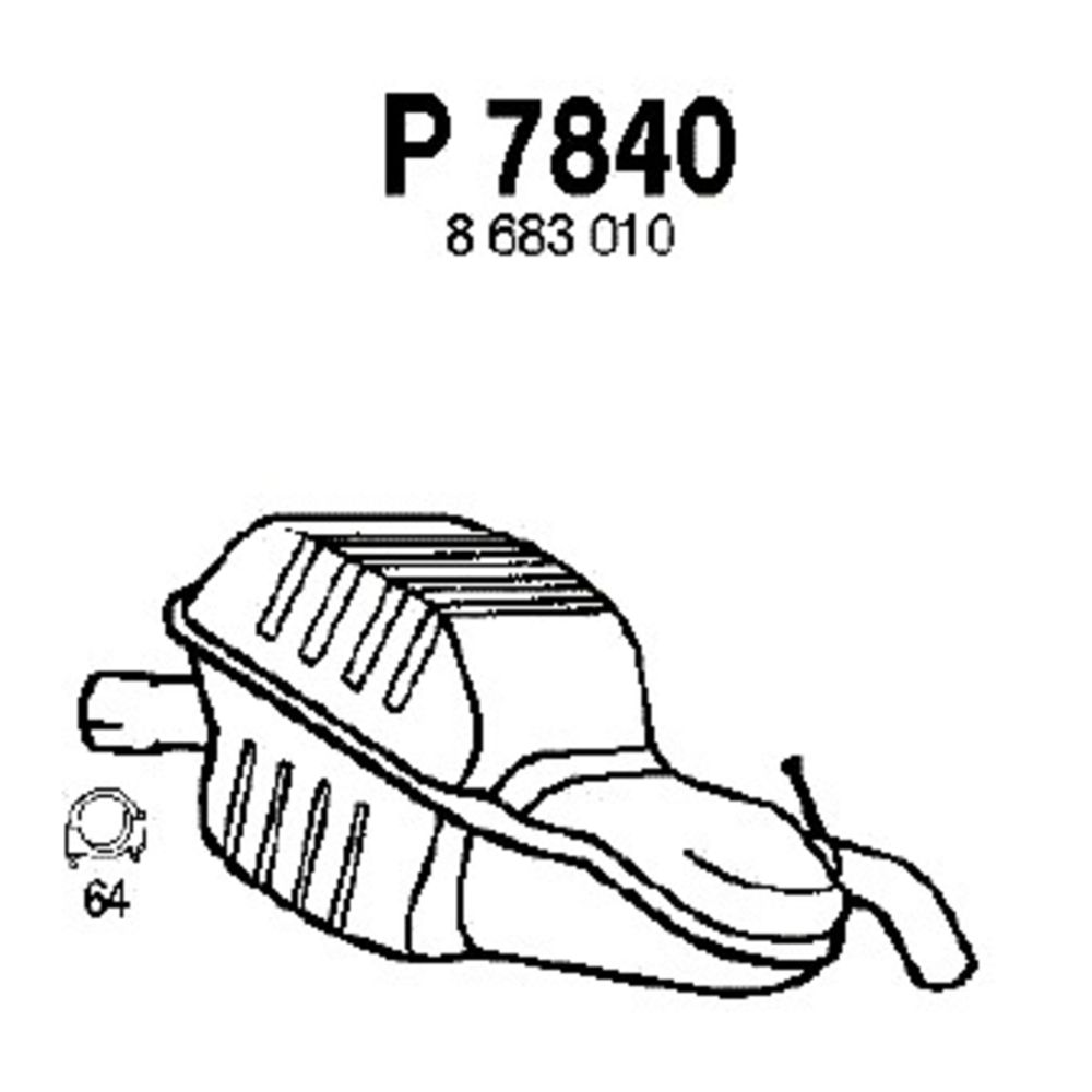 Bakre ljuddämpare 14-7736