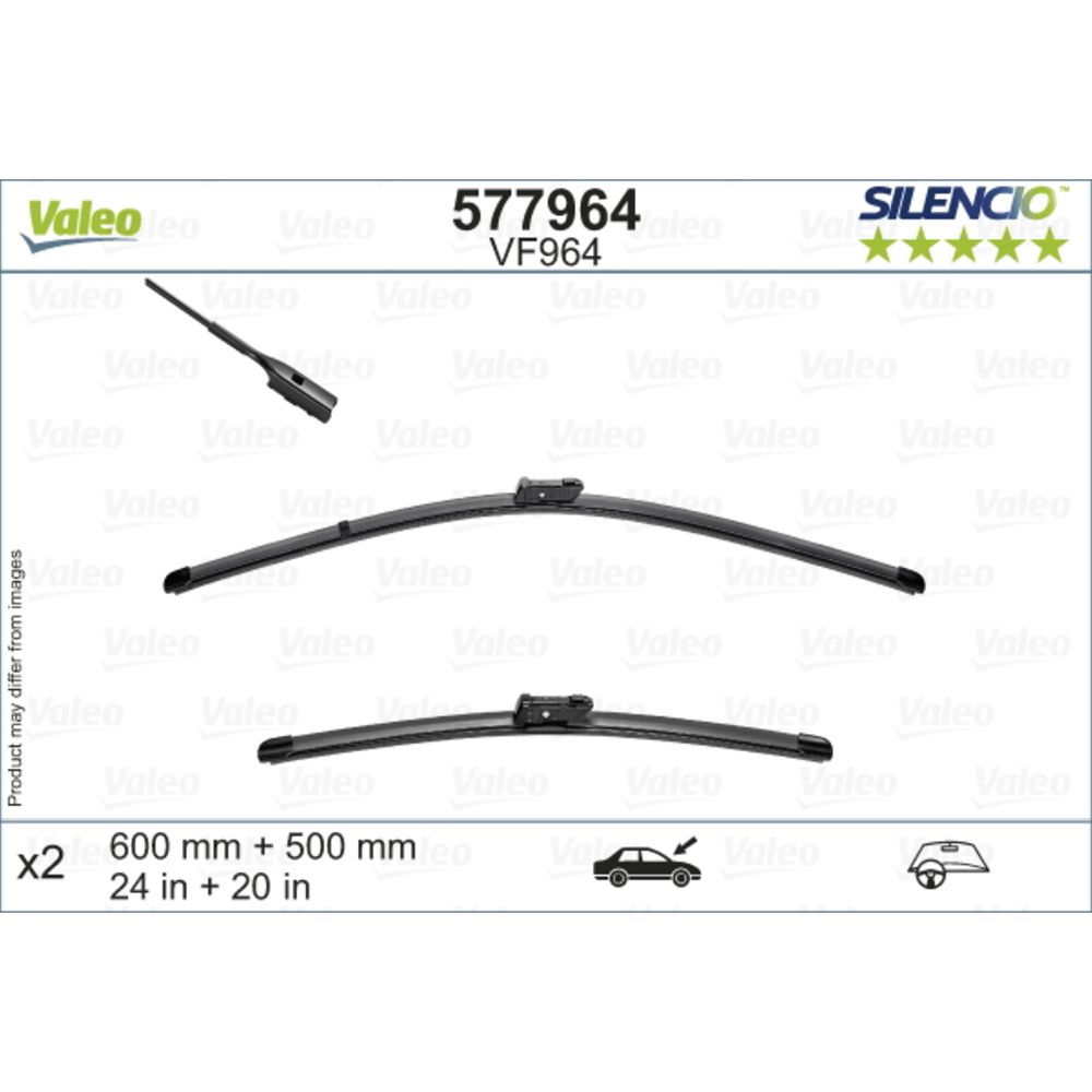 Valeo Silencio FB VF964 tuulilasinpyyhkimet 60+50 cm