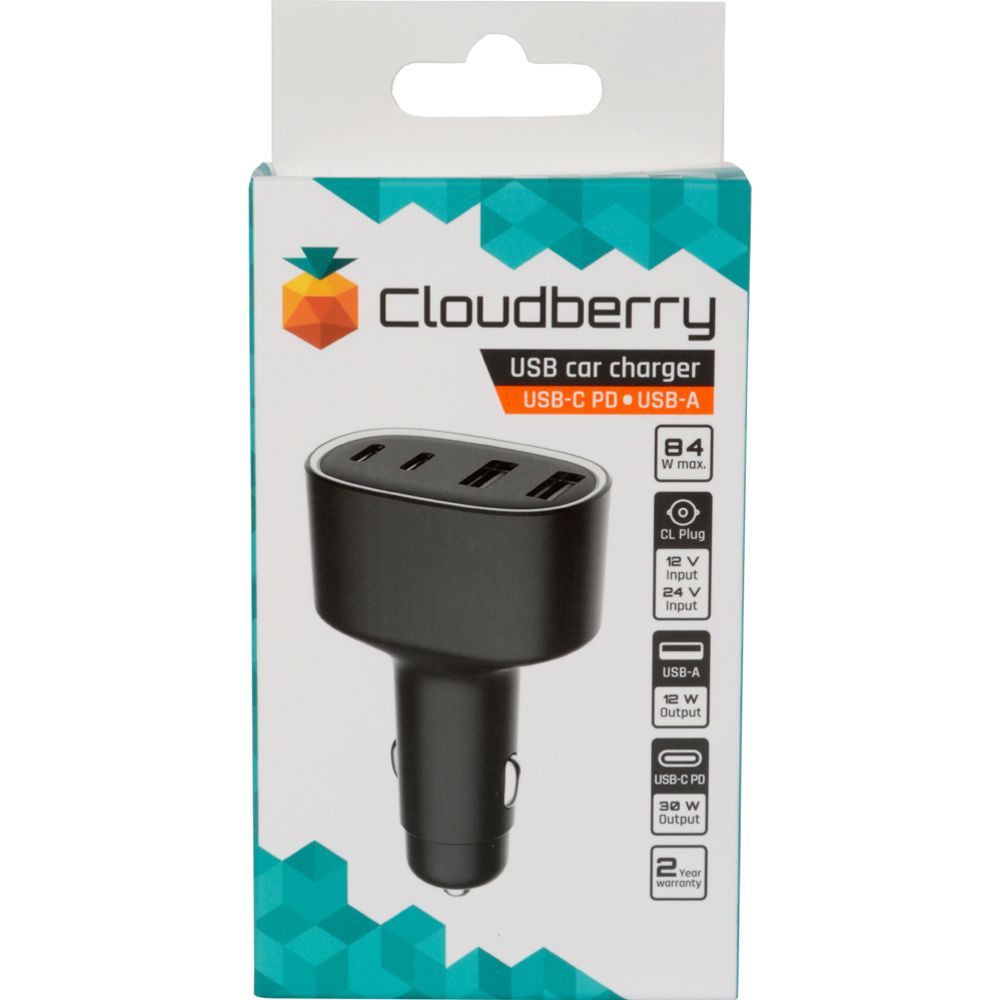 Cloudberry 7,8 A billaddare 2 x USB-C + 2 x USB-A 84 W
