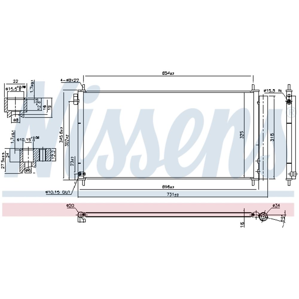 Ilmastointilaitteen lauhdutin 30-04055
