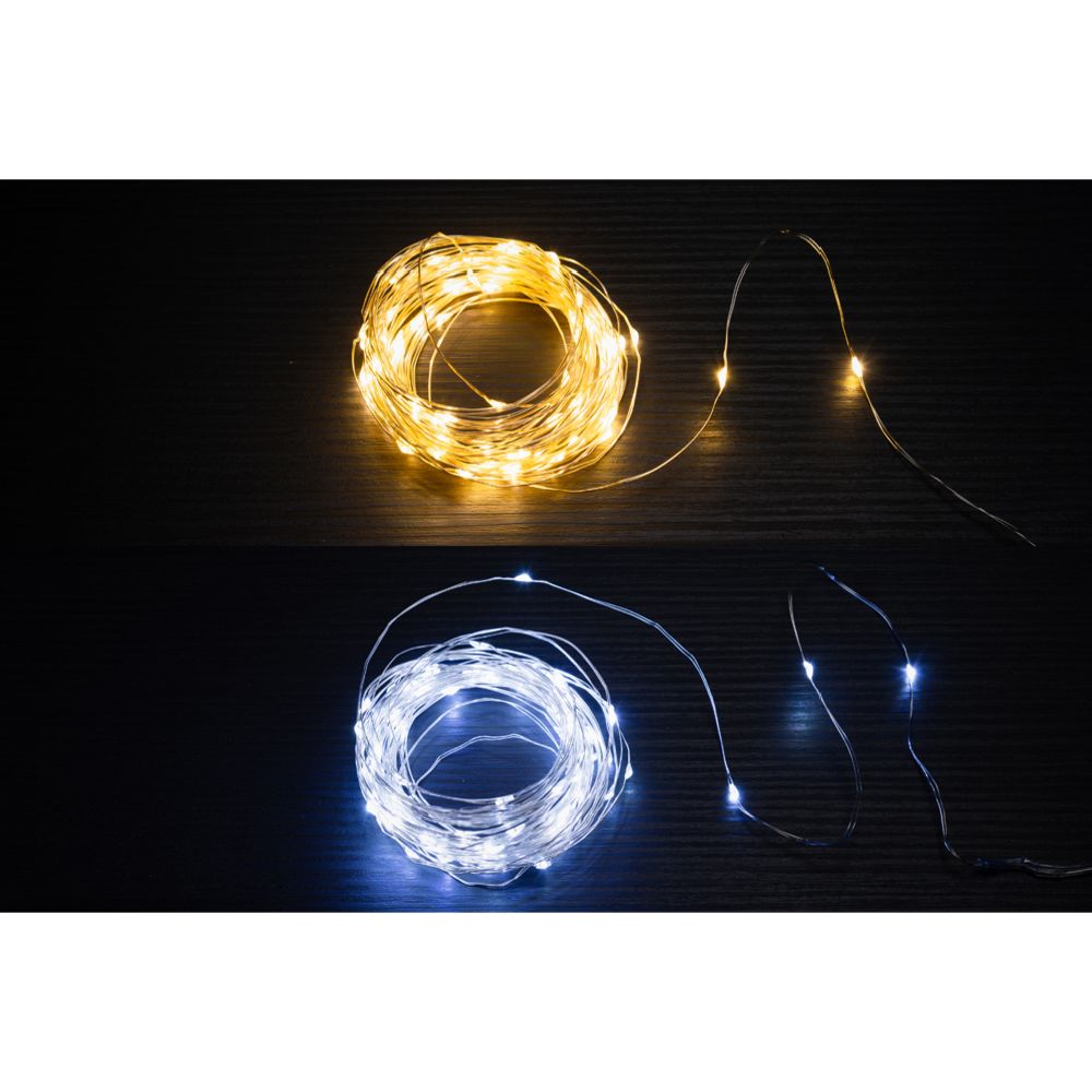 Finnlumor 100 micro-LED ljusslinga utomhus 3 x AA 10 m
