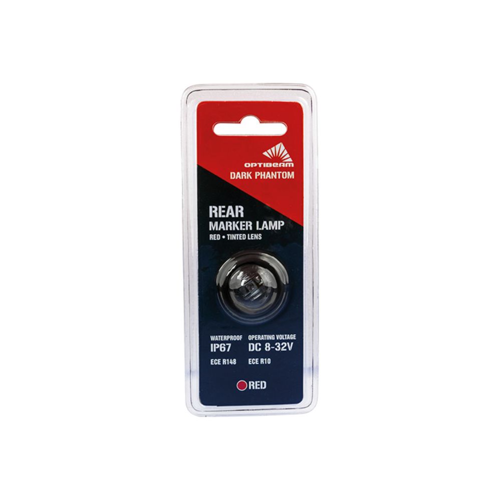 Optibeam Dark Phantom LED-positionsljus ø18,9/27,5 mm röd