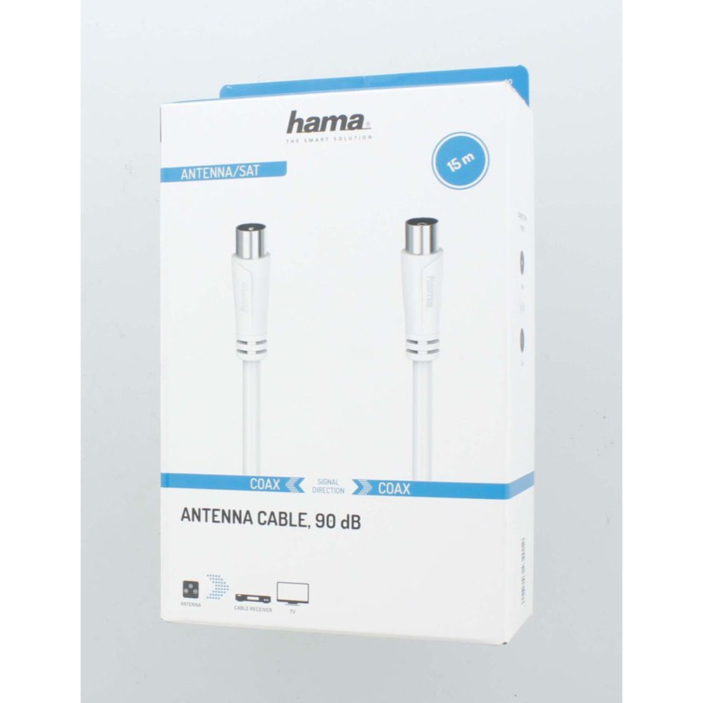 Hama antennikaabel Coax isane - Coax emane 15,0 m 90 dB valge