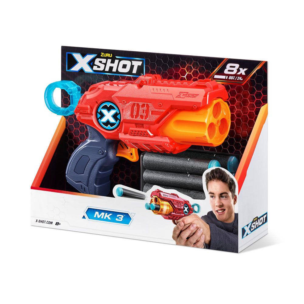 X-Shot Excel MK 3 Blaster mängupüstol ja 8 noolt