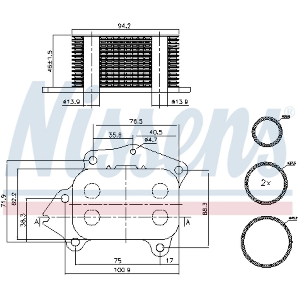 Oljekylare, motor 30-03954